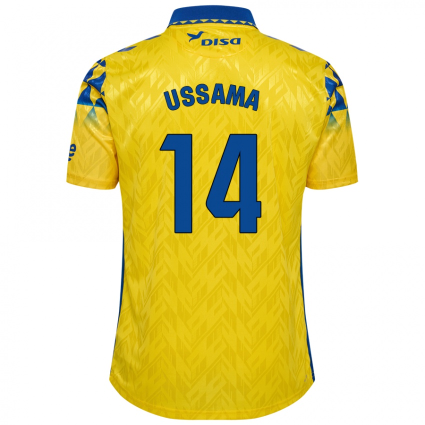 Criança Camisola Ussama #14 Azul Amarelo Principal 2024/25 Camisa