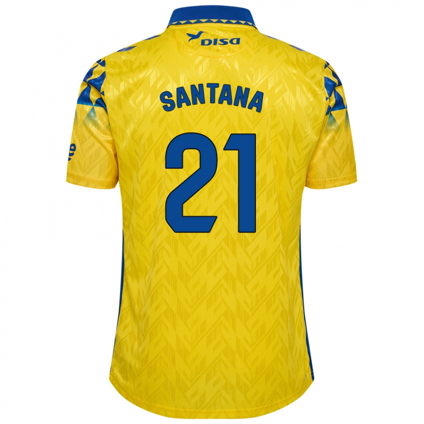 Criança Camisola Yadam Santana #21 Azul Amarelo Principal 2024/25 Camisa