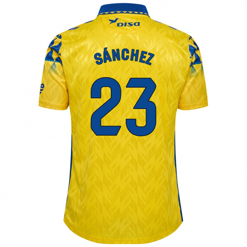 Criança Camisola Omar Sánchez #23 Azul Amarelo Principal 2024/25 Camisa