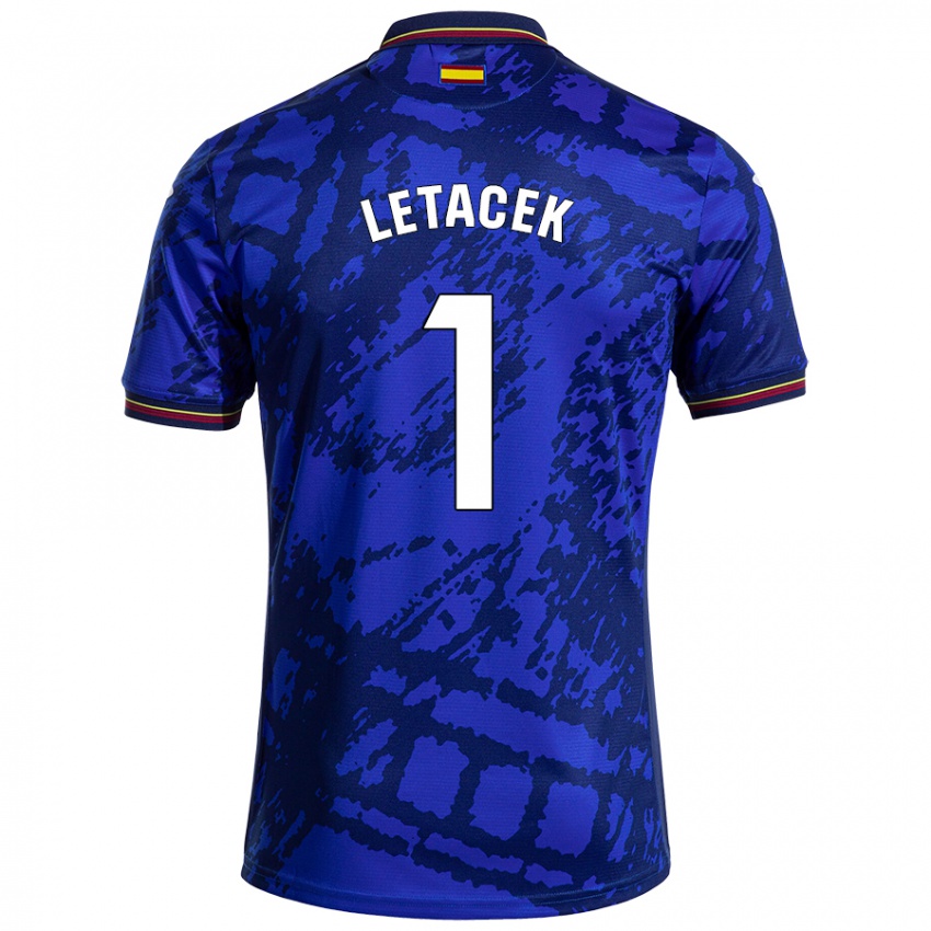 Criança Camisola Jiri Letacek #1 Azul Mais Escuro Principal 2024/25 Camisa