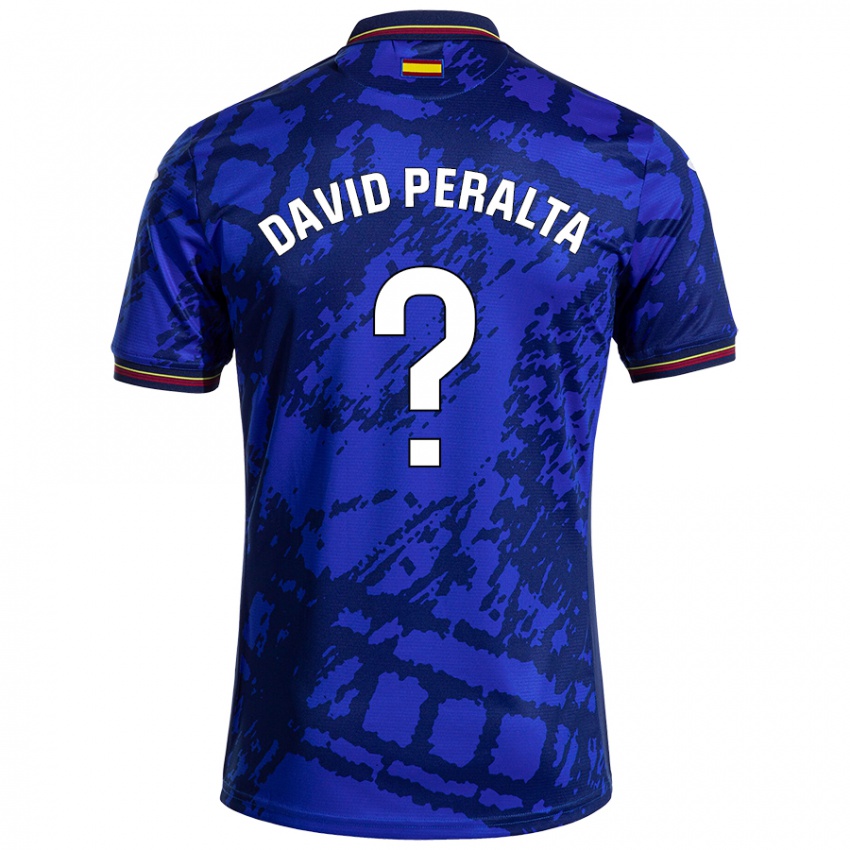 Criança Camisola Juan David Peralta #0 Azul Mais Escuro Principal 2024/25 Camisa