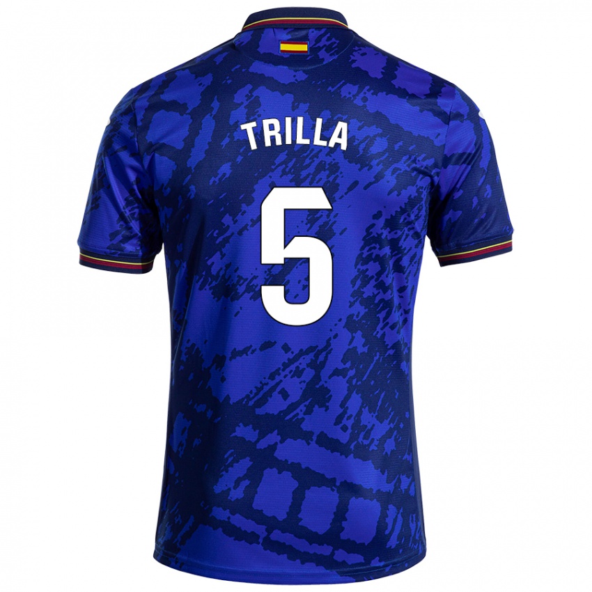 Criança Camisola Guillem Trilla #5 Azul Mais Escuro Principal 2024/25 Camisa