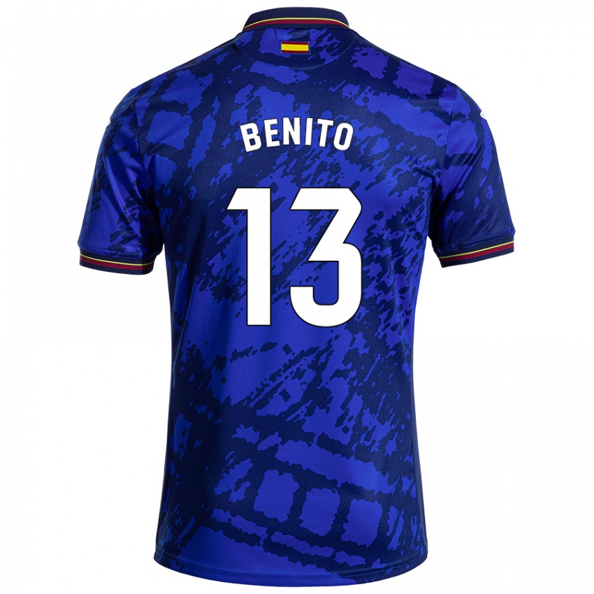 Criança Camisola Jorge Benito #13 Azul Mais Escuro Principal 2024/25 Camisa