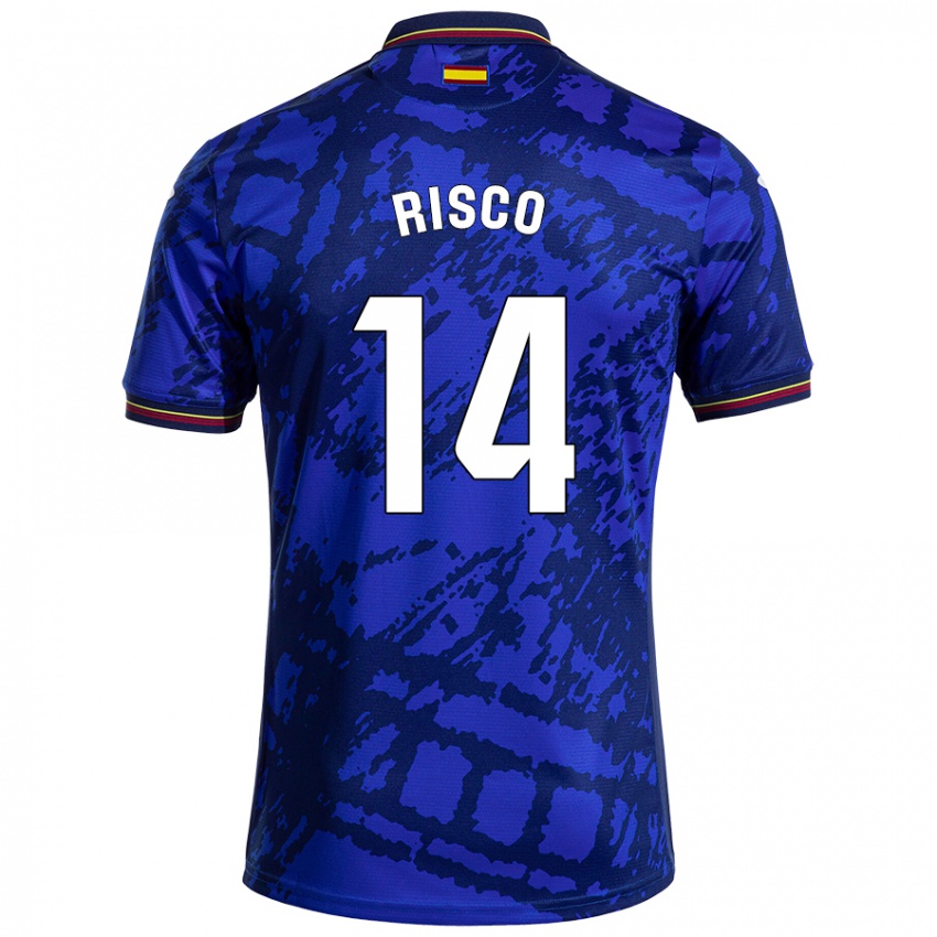 Criança Camisola Alberto Risco #14 Azul Mais Escuro Principal 2024/25 Camisa