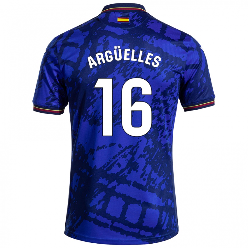 Criança Camisola David Argüelles #16 Azul Mais Escuro Principal 2024/25 Camisa