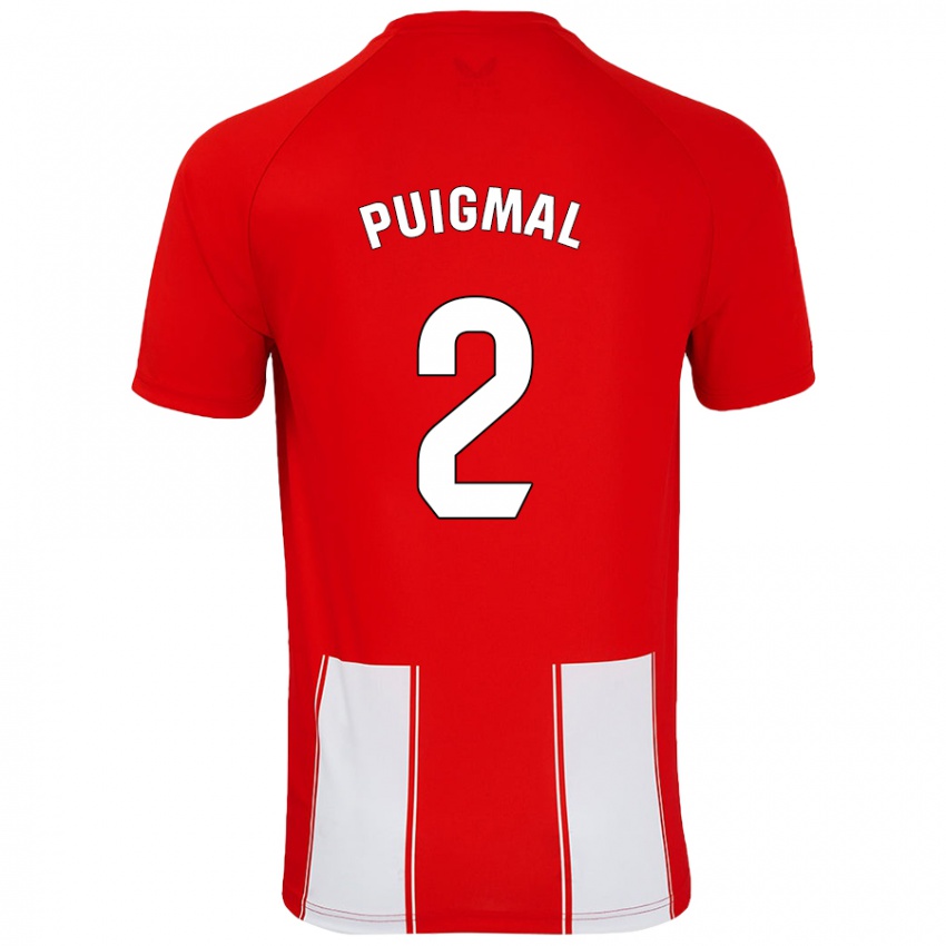 Criança Camisola Arnau Puigmal #2 Branco Vermelho Principal 2024/25 Camisa