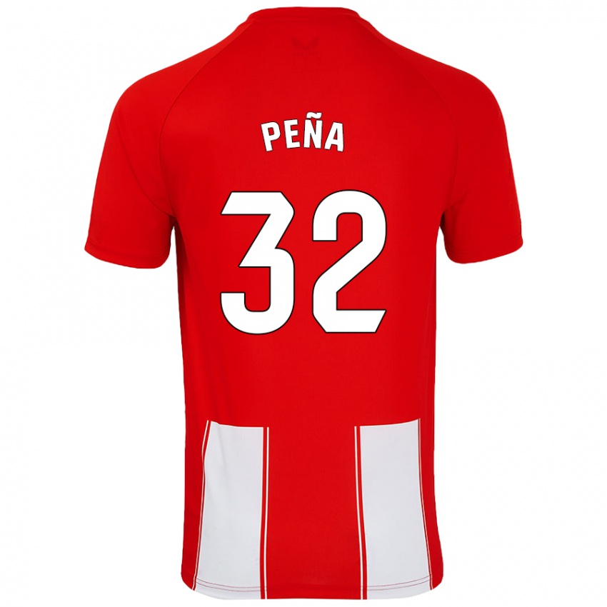 Criança Camisola Marcos Peña #32 Branco Vermelho Principal 2024/25 Camisa