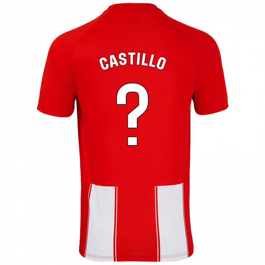 Criança Camisola Pablo Castillo #0 Branco Vermelho Principal 2024/25 Camisa