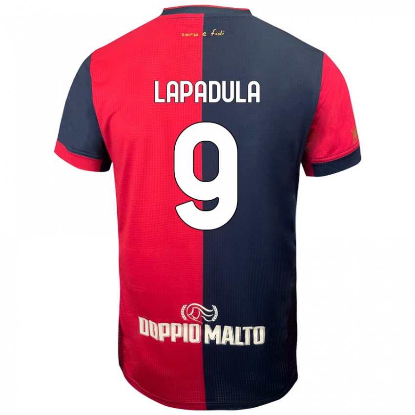 Criança Camisola Gianluca Lapadula #9 Azul Vermelho Escuro Principal 2024/25 Camisa