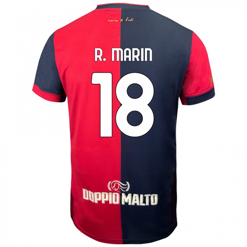 Criança Camisola Răzvan Marin #18 Azul Vermelho Escuro Principal 2024/25 Camisa