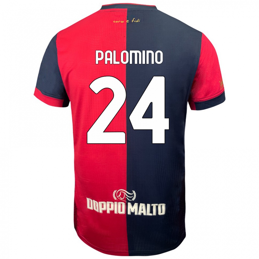 Criança Camisola José Luis Palomino #24 Azul Vermelho Escuro Principal 2024/25 Camisa