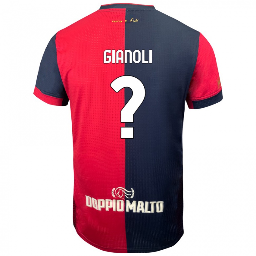 Criança Camisola Marco Gianoli #0 Azul Vermelho Escuro Principal 2024/25 Camisa