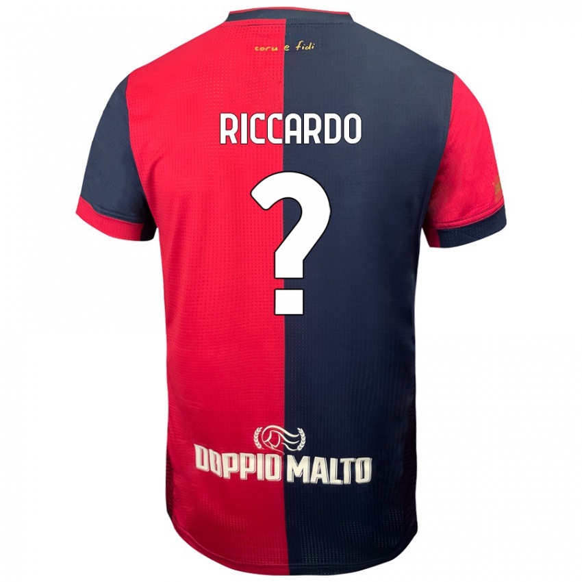 Criança Camisola Riccardo Congiu #0 Azul Vermelho Escuro Principal 2024/25 Camisa