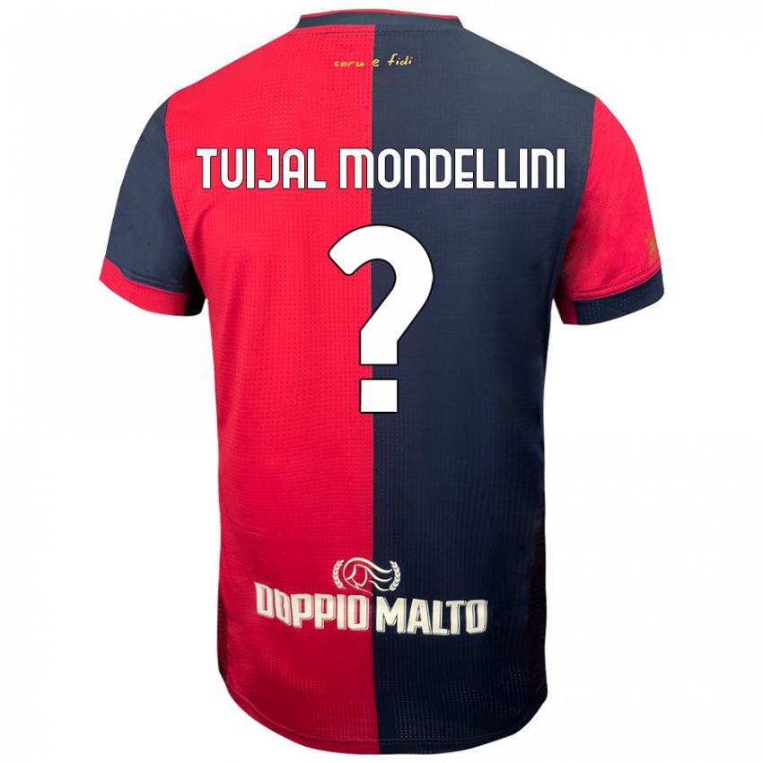 Criança Camisola Luca Tuijal Mondellini #0 Azul Vermelho Escuro Principal 2024/25 Camisa