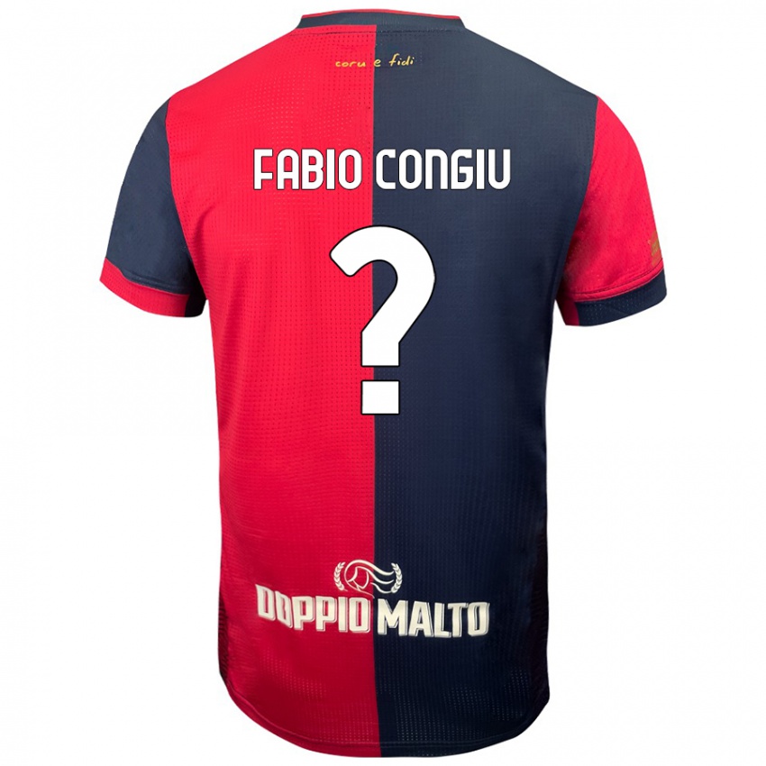 Criança Camisola Fabio Congiu #0 Azul Vermelho Escuro Principal 2024/25 Camisa