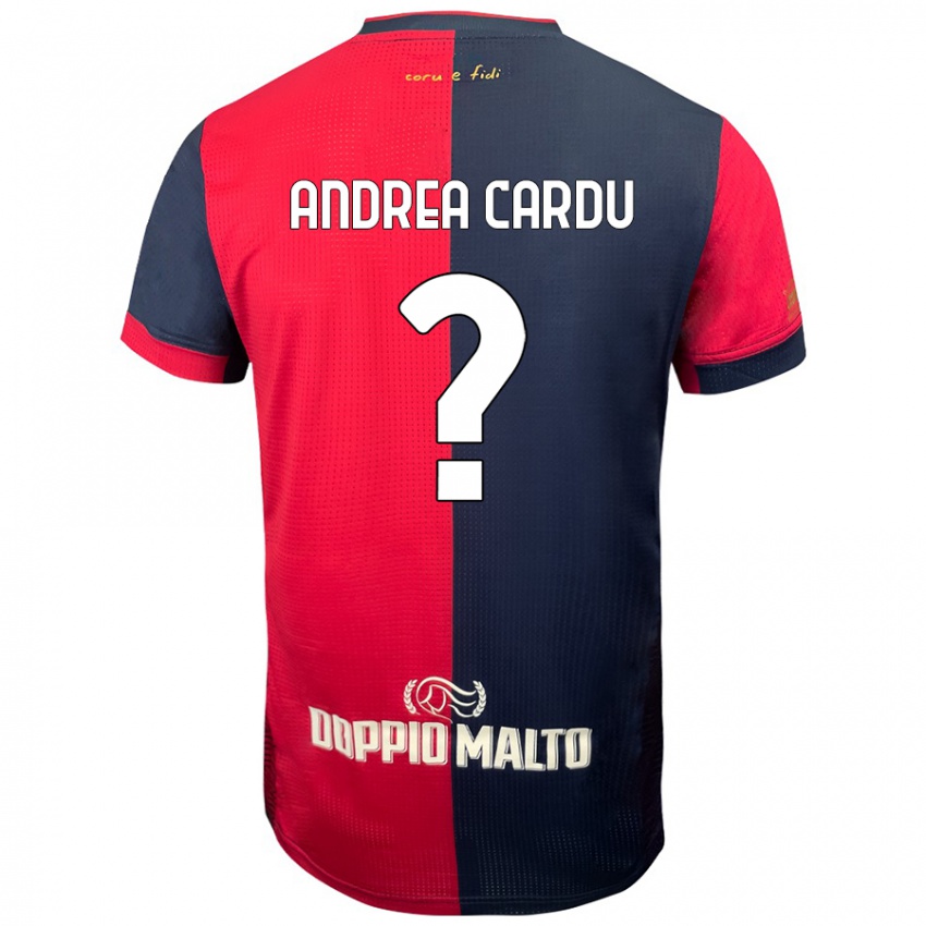 Criança Camisola Gian Andrea Cardu #0 Azul Vermelho Escuro Principal 2024/25 Camisa