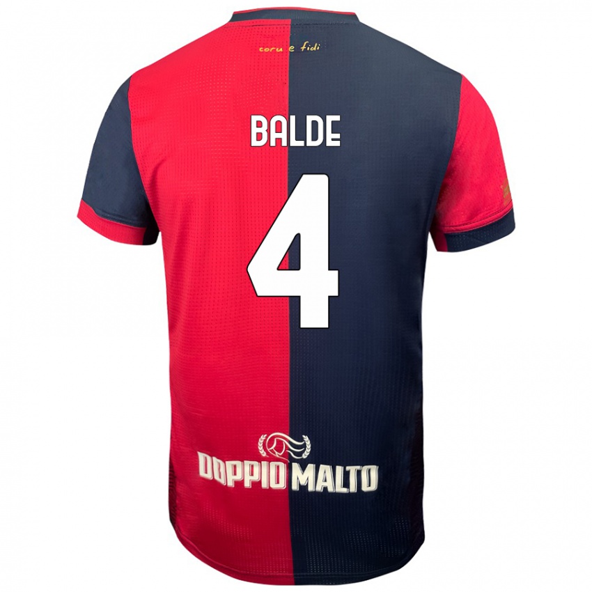 Criança Camisola Mamadou Balde #4 Azul Vermelho Escuro Principal 2024/25 Camisa