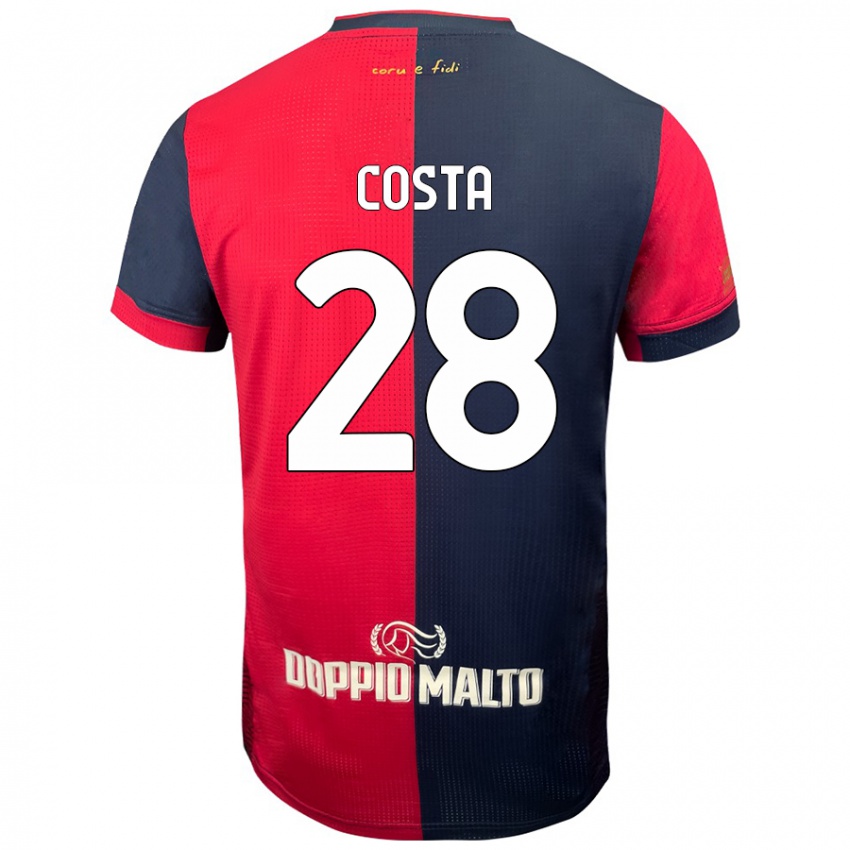 Criança Camisola Luca Costa #28 Azul Vermelho Escuro Principal 2024/25 Camisa