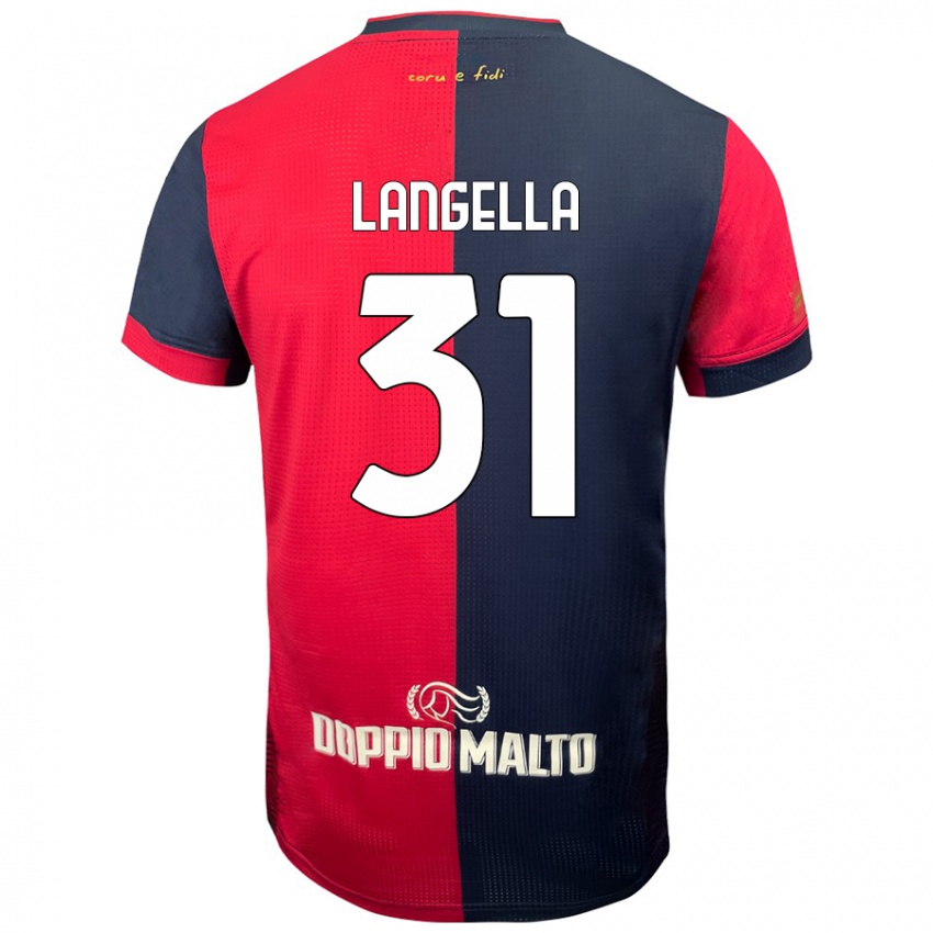 Criança Camisola Matteo Langella #31 Azul Vermelho Escuro Principal 2024/25 Camisa