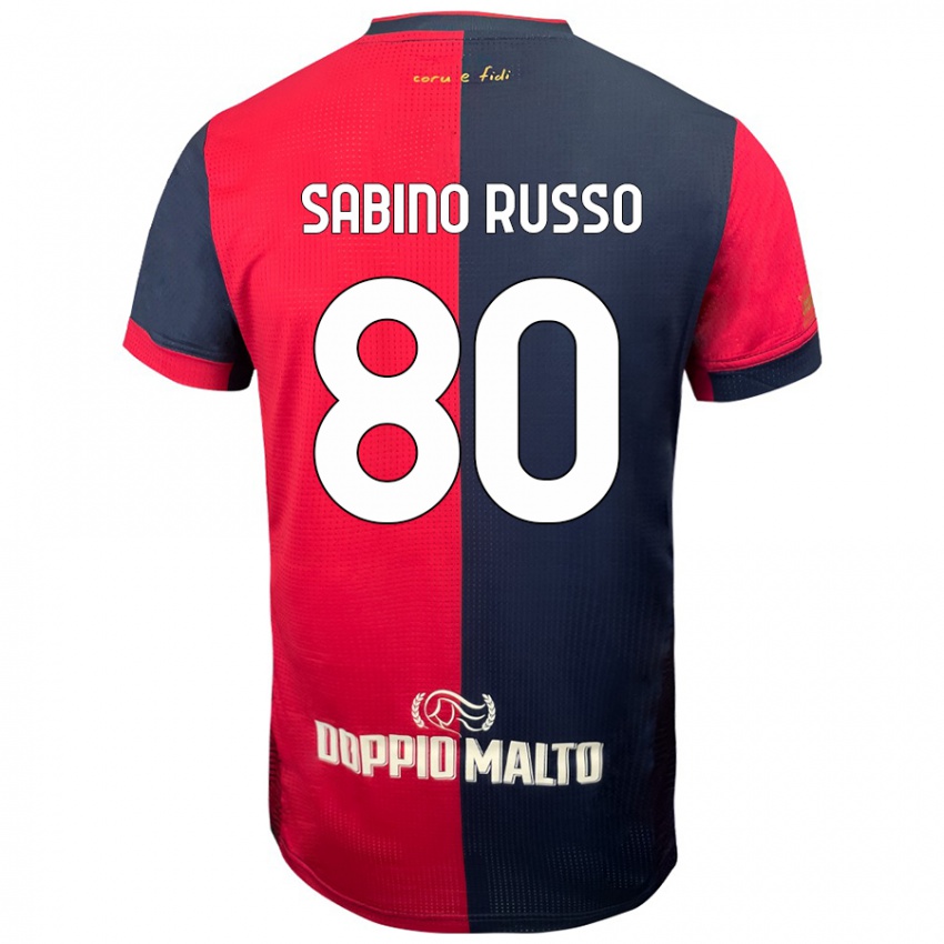 Criança Camisola Alessandro Sabino Russo #80 Azul Vermelho Escuro Principal 2024/25 Camisa