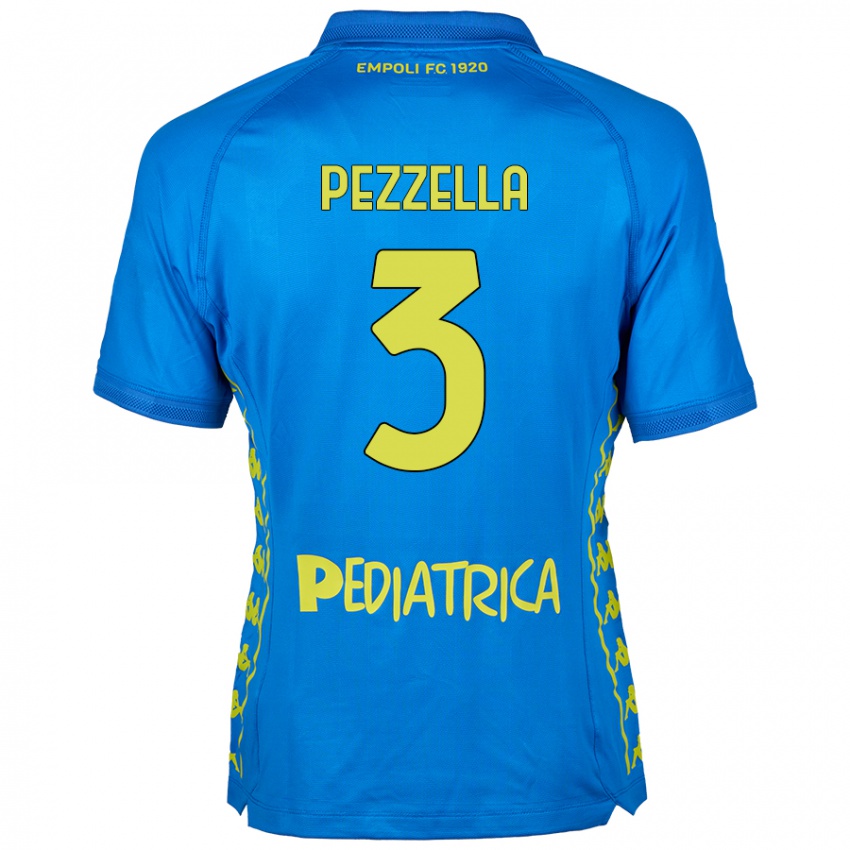 Criança Camisola Giuseppe Pezzella #3 Azul Principal 2024/25 Camisa