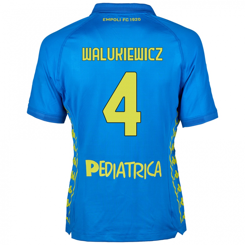 Criança Camisola Sebastian Walukiewicz #4 Azul Principal 2024/25 Camisa