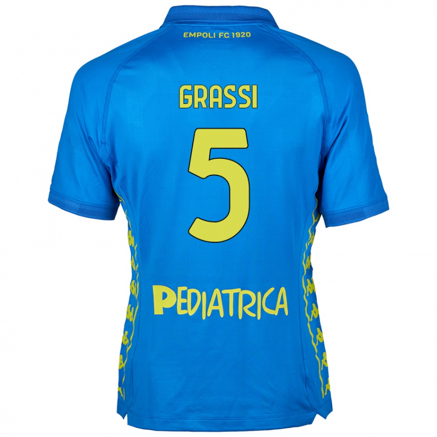 Criança Camisola Alberto Grassi #5 Azul Principal 2024/25 Camisa