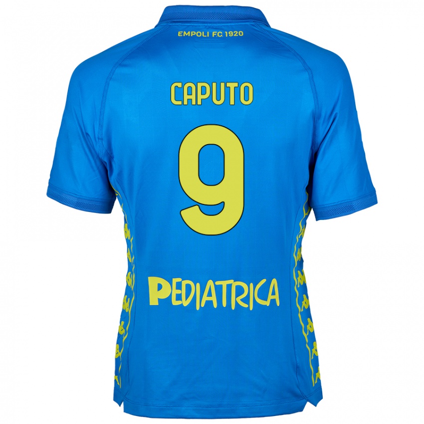 Criança Camisola Francesco Caputo #9 Azul Principal 2024/25 Camisa