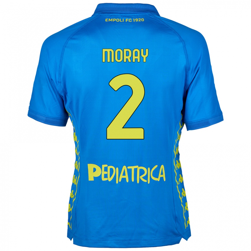 Criança Camisola Jeremy Moray #2 Azul Principal 2024/25 Camisa