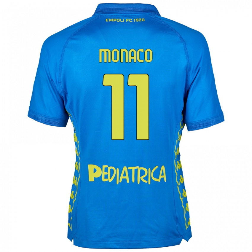 Criança Camisola Salvatore Monaco #11 Azul Principal 2024/25 Camisa