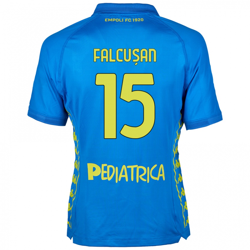 Criança Camisola Darius Fălcușan #15 Azul Principal 2024/25 Camisa