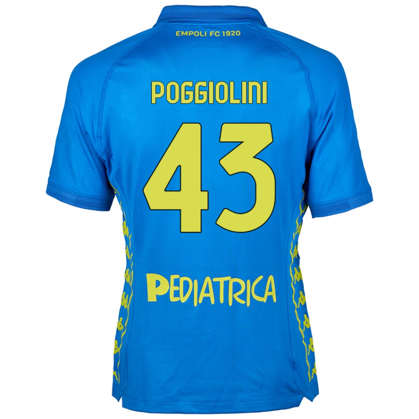 Criança Camisola Duccio Poggiolini #43 Azul Principal 2024/25 Camisa