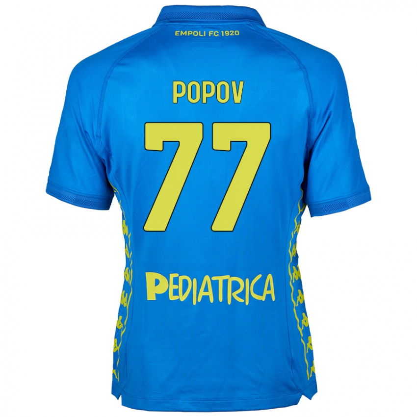 Criança Camisola Bogdan Popov #77 Azul Principal 2024/25 Camisa