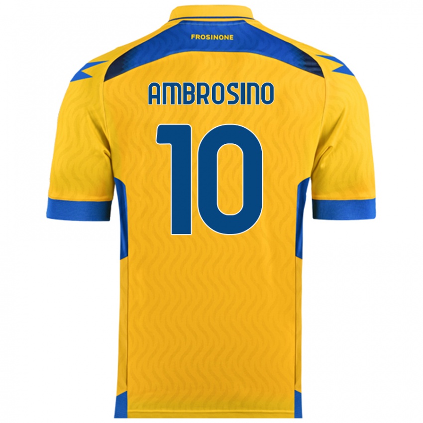 Criança Camisola Giuseppe Ambrosino #10 Amarelo Principal 2024/25 Camisa