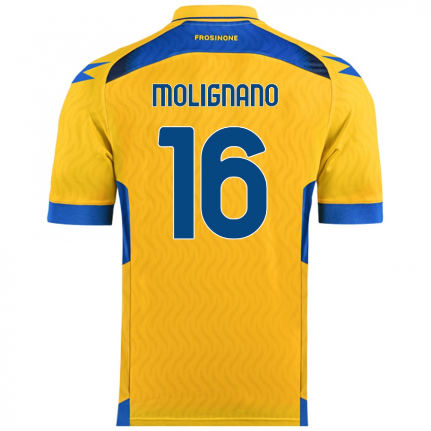 Criança Camisola Gaetano Molignano #16 Amarelo Principal 2024/25 Camisa