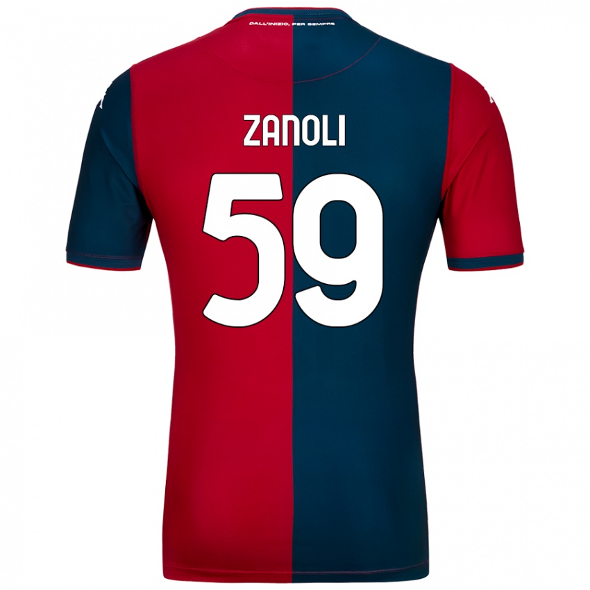 Criança Camisola Alessandro Zanoli #59 Azul Escuro Vermelho Principal 2024/25 Camisa