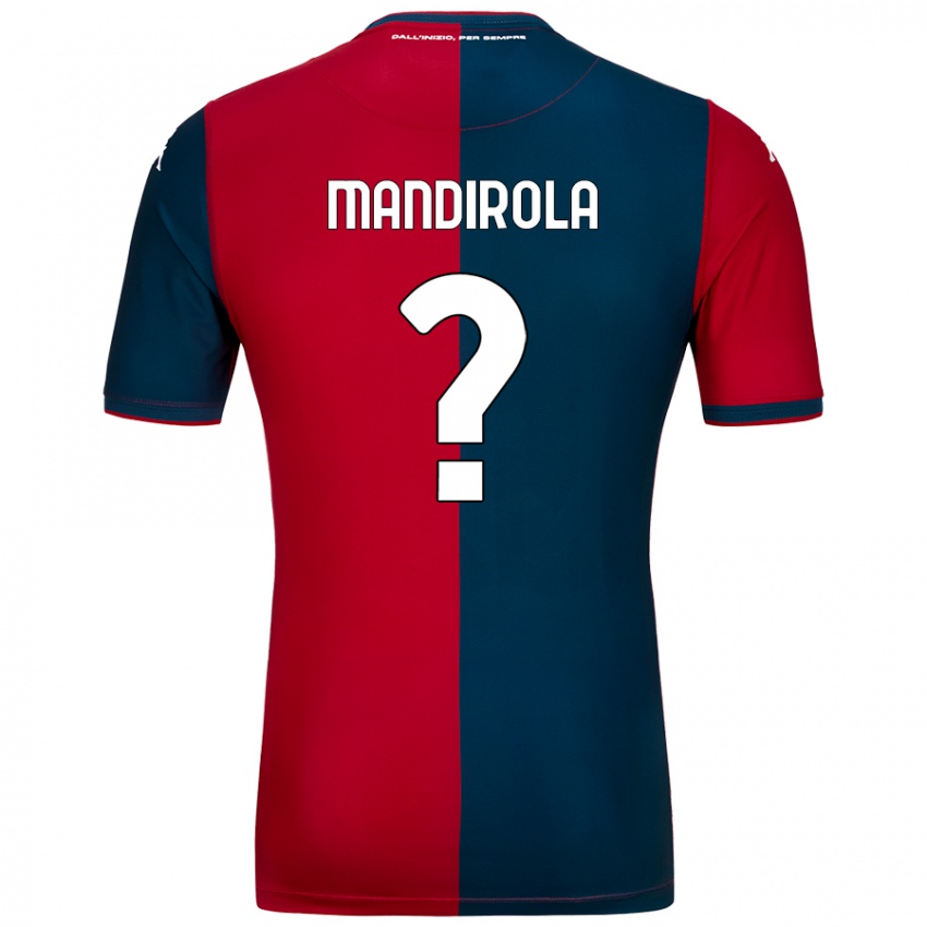 Criança Camisola Gabriele Mandirola #0 Azul Escuro Vermelho Principal 2024/25 Camisa