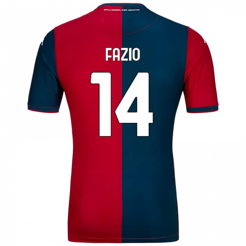 Criança Camisola Tommaso Fazio #14 Azul Escuro Vermelho Principal 2024/25 Camisa