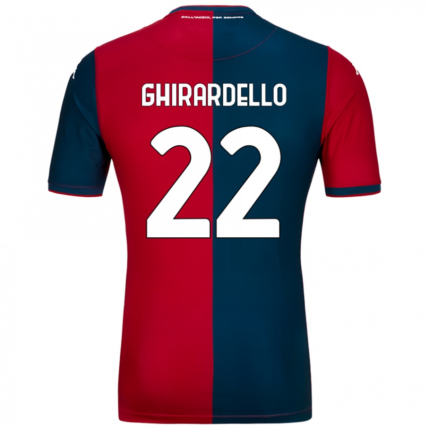 Criança Camisola Tommaso Ghirardello #22 Azul Escuro Vermelho Principal 2024/25 Camisa