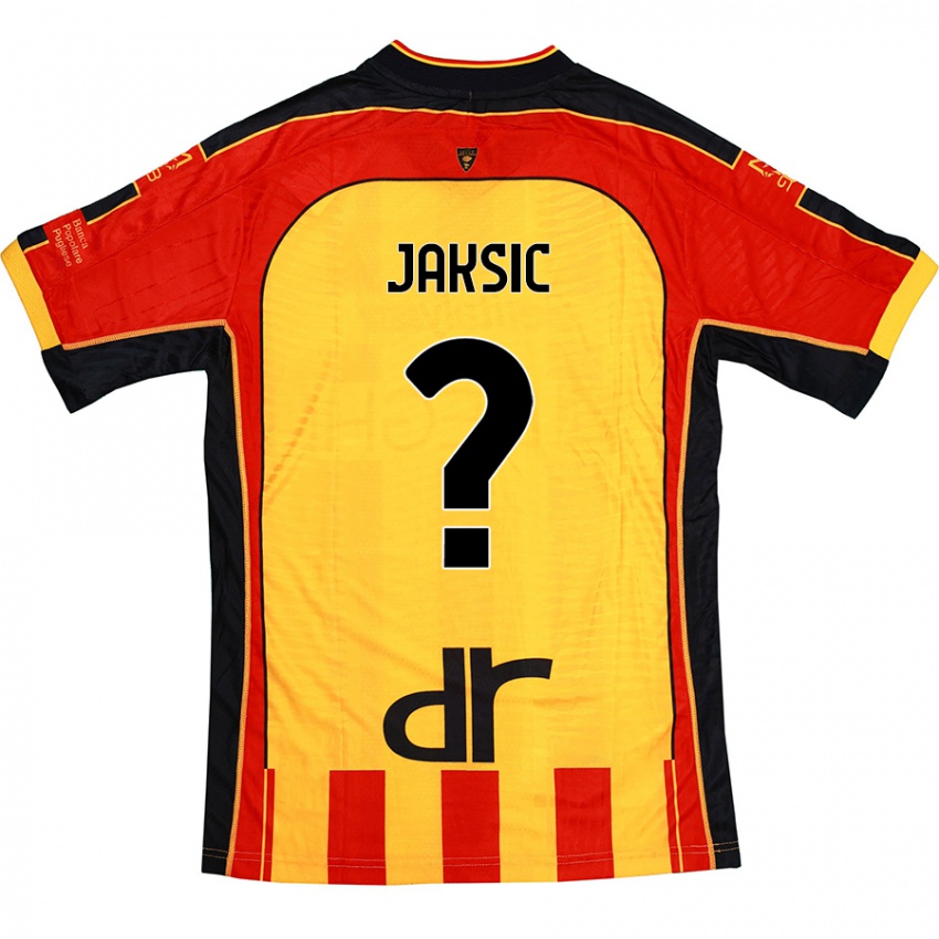 Criança Camisola Ilija Jaksic #0 Vermelho Amarelo Principal 2024/25 Camisa