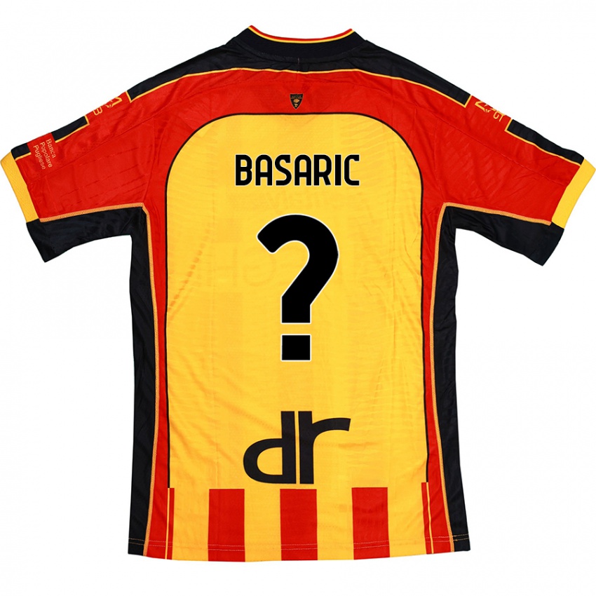 Criança Camisola Ben Basaric #0 Vermelho Amarelo Principal 2024/25 Camisa