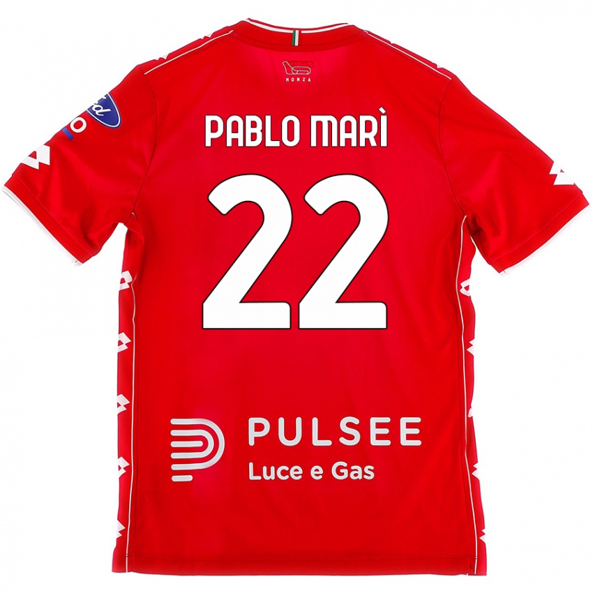 Criança Camisola Pablo Marí #22 Branco Vermelho Principal 2024/25 Camisa