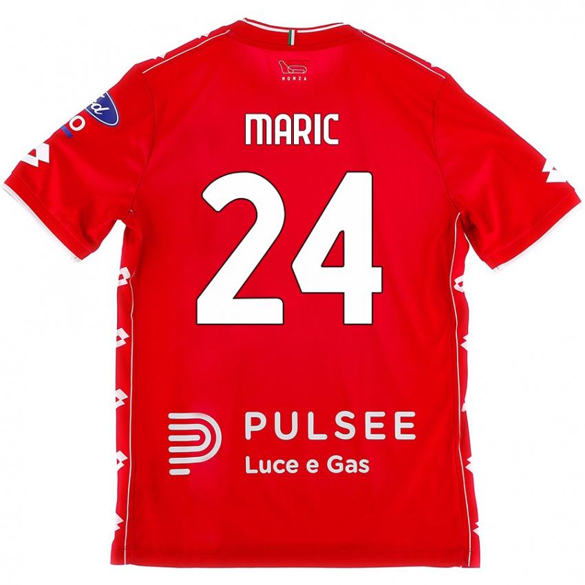 Criança Camisola Mirko Maric #24 Branco Vermelho Principal 2024/25 Camisa