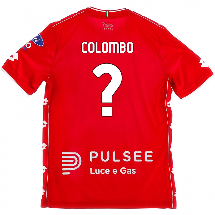 Criança Camisola Davide Colombo #0 Branco Vermelho Principal 2024/25 Camisa