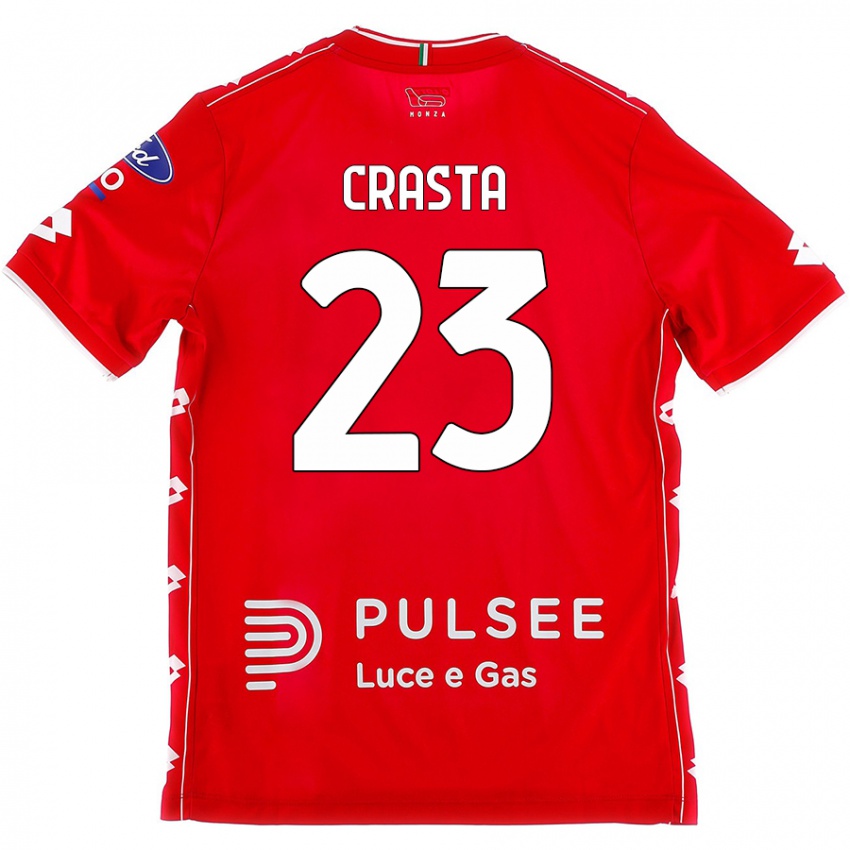 Criança Camisola Mario Crasta #23 Branco Vermelho Principal 2024/25 Camisa