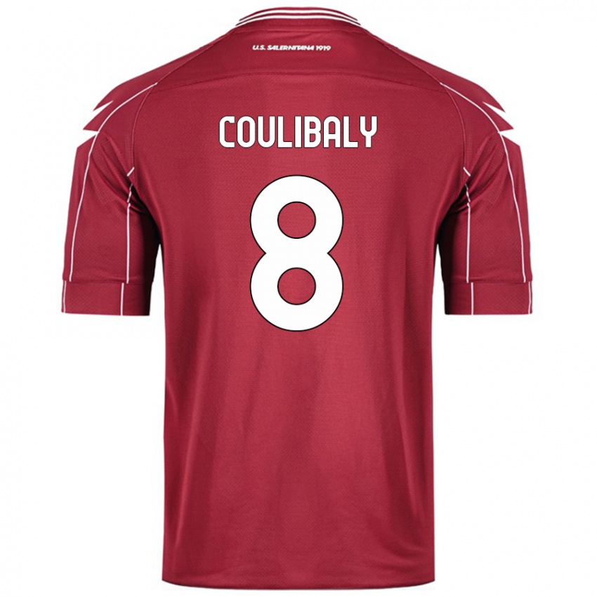 Criança Camisola Mamadou Coulibaly #8 Borgonha Principal 2024/25 Camisa