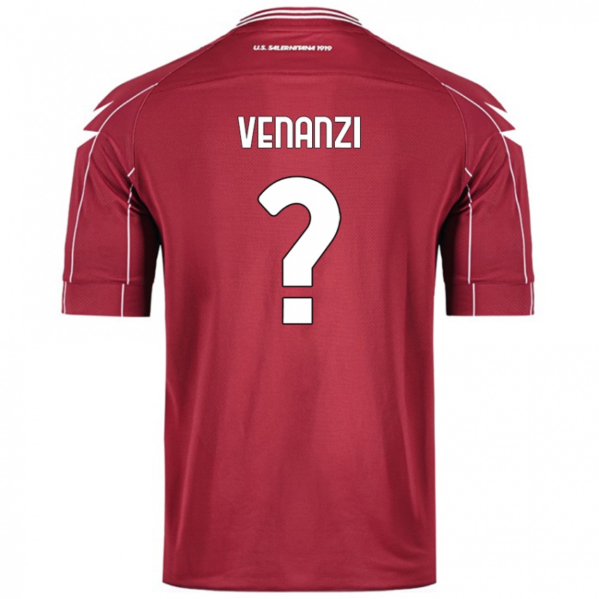 Criança Camisola Francesco Venanzi #0 Borgonha Principal 2024/25 Camisa