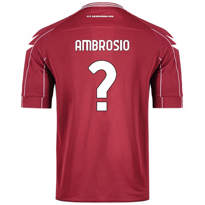 Criança Camisola Alfonso Ambrosio #0 Borgonha Principal 2024/25 Camisa