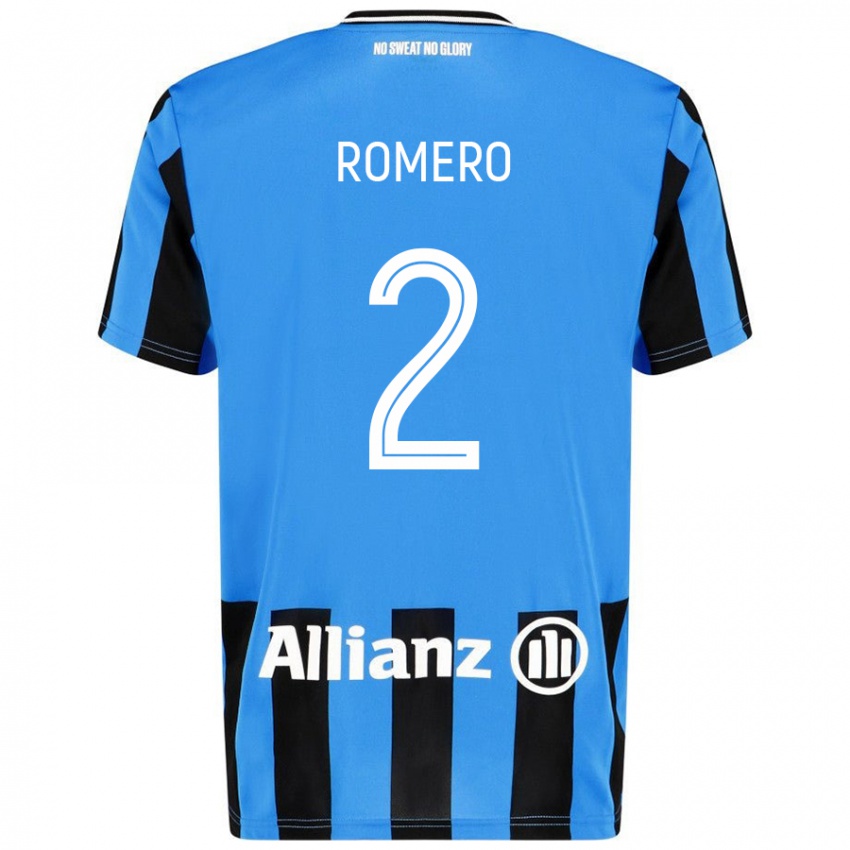 Criança Camisola Zaid Romero #2 Céu Azul Preto Principal 2024/25 Camisa