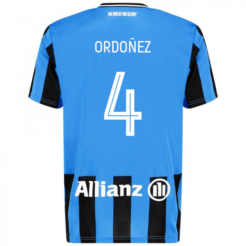 Criança Camisola Joel Ordóñez #4 Céu Azul Preto Principal 2024/25 Camisa